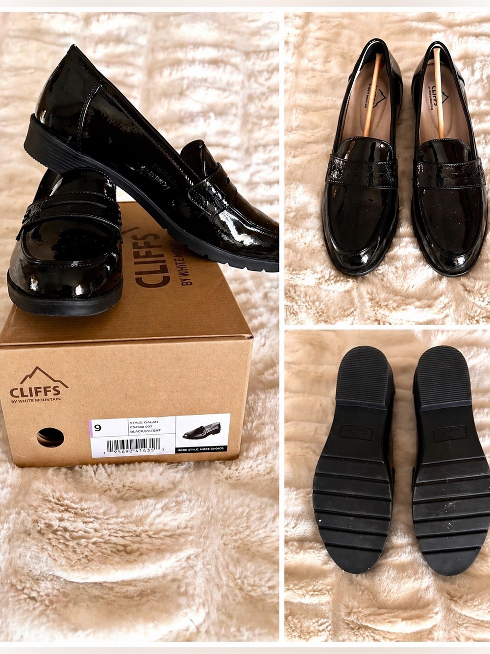 Cliffs by WHITE MOUNTAIN Glossy Black Loafers